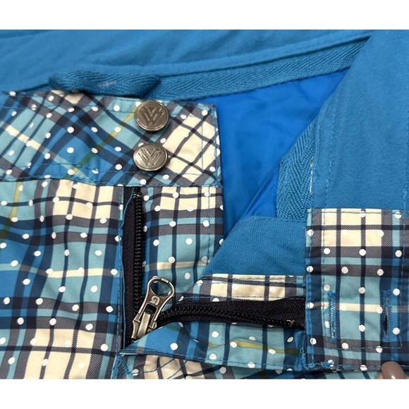 BURTON Dryride White Collection Blue Plaid Flared Pants Small Snowboard Ski EUC - Picture 6 of 7